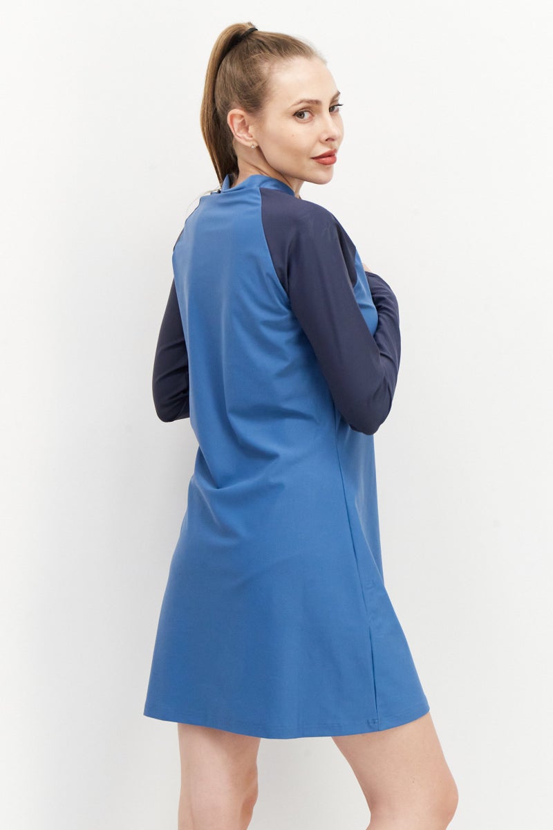 Adidas فستان تدريب رياضي نسائي مزود ببطانة خفيفة، أزرق - Image 4